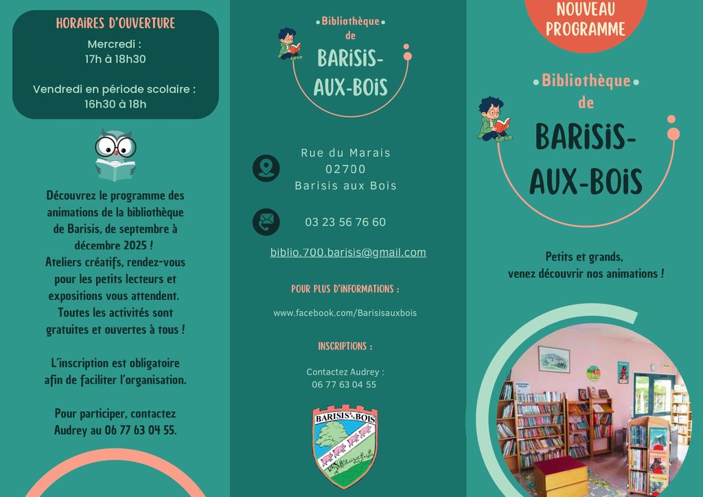 Animations de la bibliothèque – Septembre et octobre 2025 -P01- Commune de Barisis aux Bois