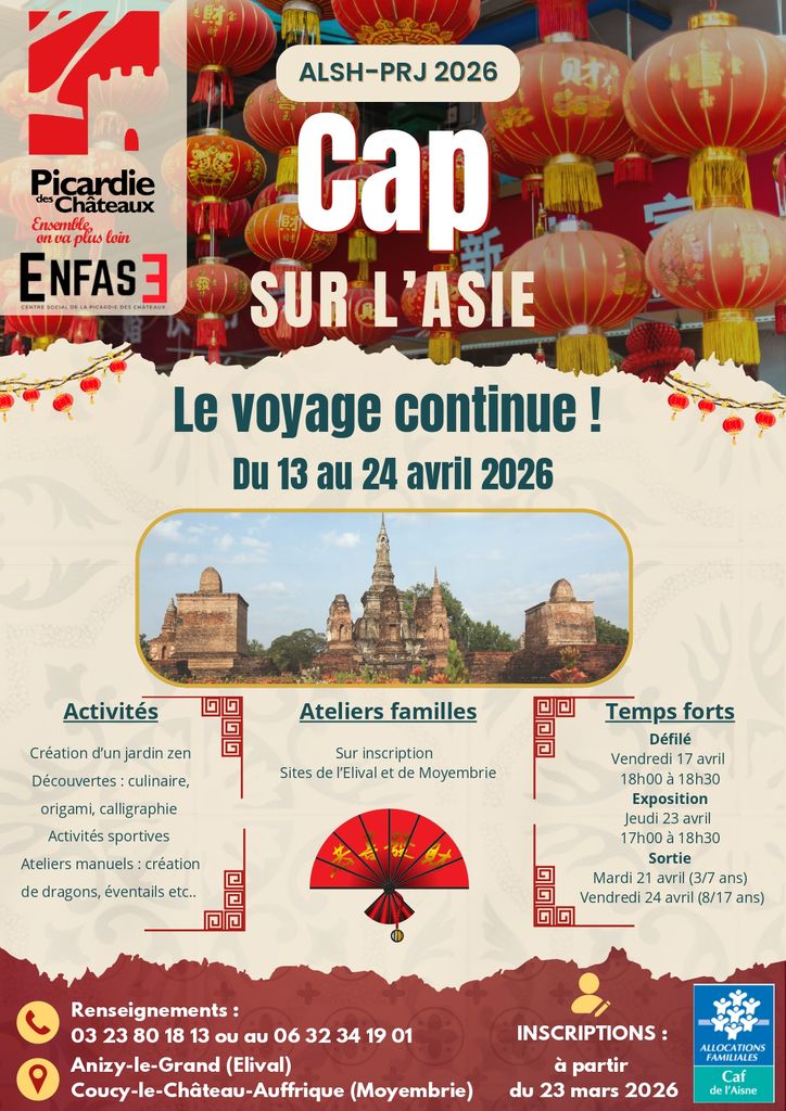 Accueil de loisirs avril 2026 - ALSH Picardie des Châteaux -Affiche- Commune de Barisis aux Bois