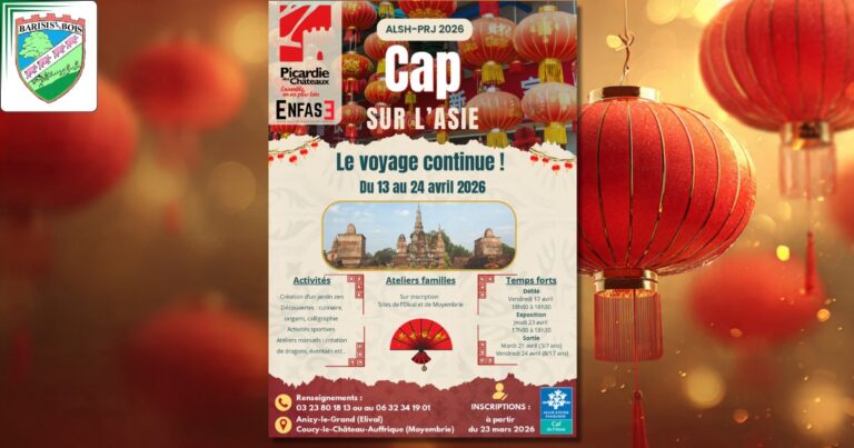 Accueil de loisirs avril 2026 - ALSH Picardie des Châteaux -FB- Commune de Barisis aux Bois