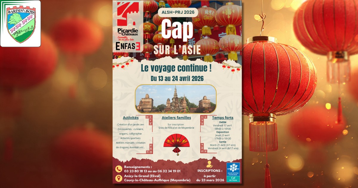 Accueil de loisirs avril 2026 - ALSH Picardie des Châteaux -FB- Commune de Barisis aux Bois