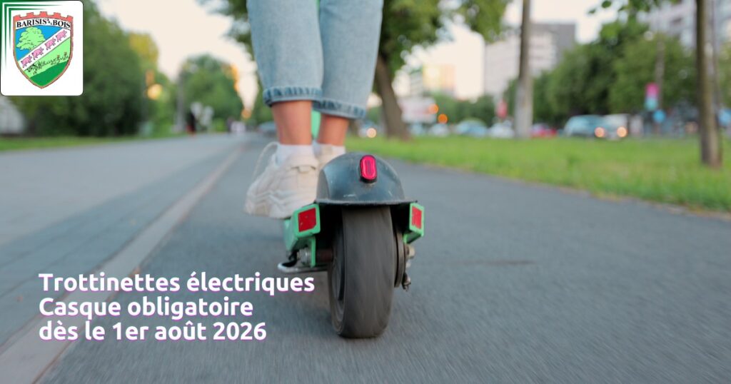 Trottinettes électriques le casque devient obligatoire dans l’Aisne - Commune de Barisis aux Bois