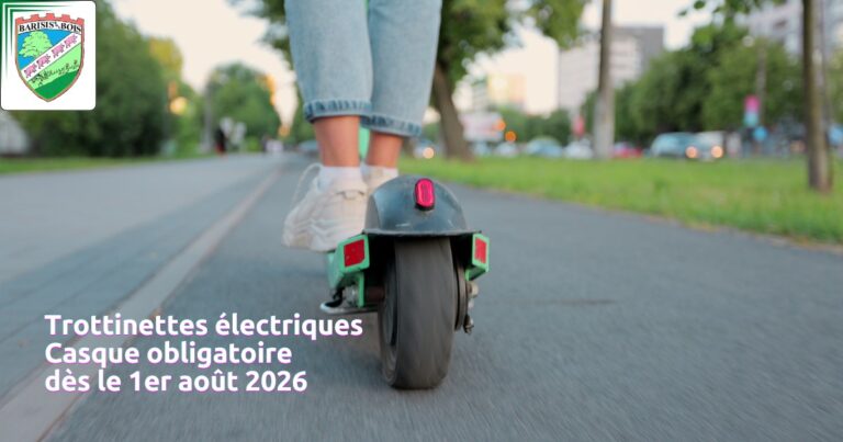 Trottinettes électriques le casque devient obligatoire dans l’Aisne - Commune de Barisis aux Bois