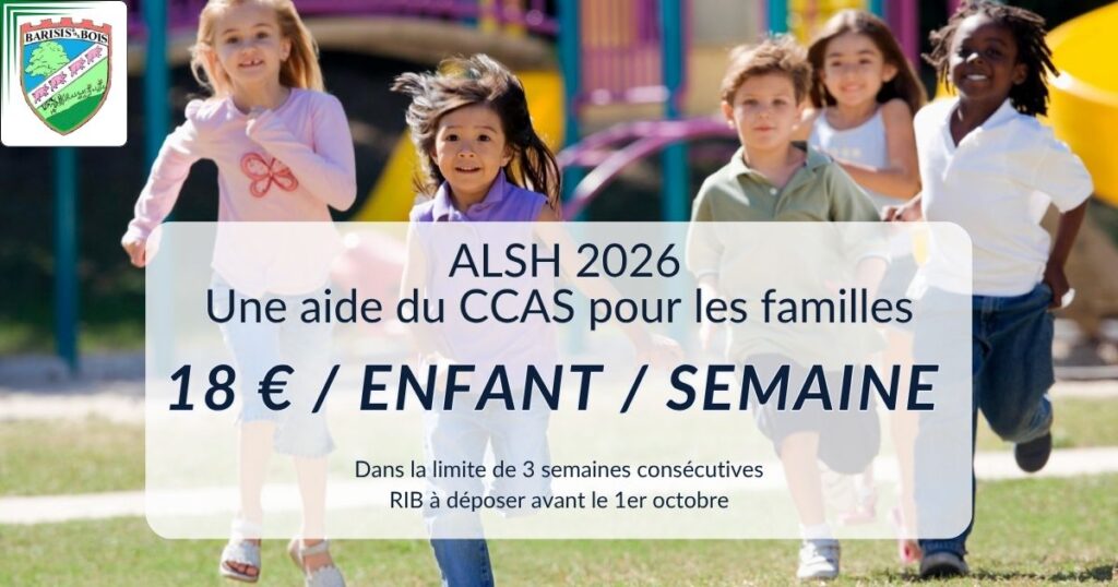 ALSH 2026 le CCAS renouvelle son aide aux familles - Commune de Barisis aux Bois