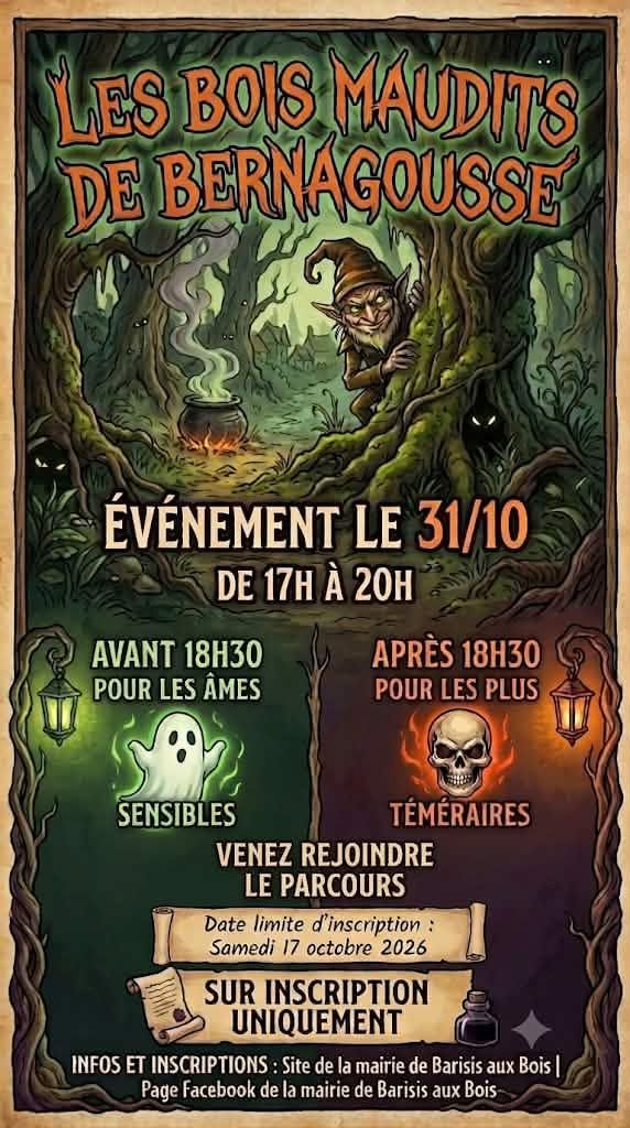 Les Bois Maudits de Bernagousse une animation d'Halloween -affiche-