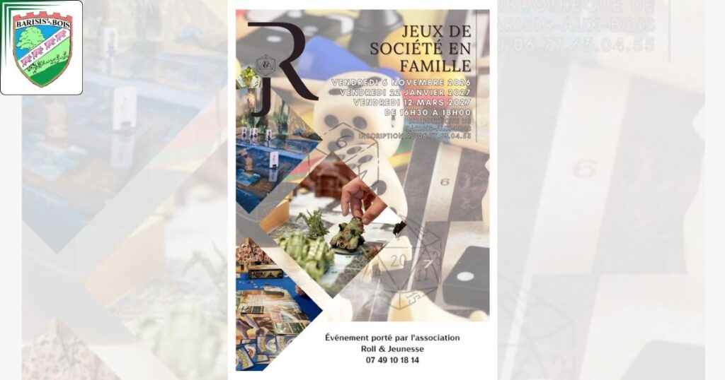 Jeux de société en famille trois rendez-vous à la bibliothèque -une- Commune de Barisis aux Bois